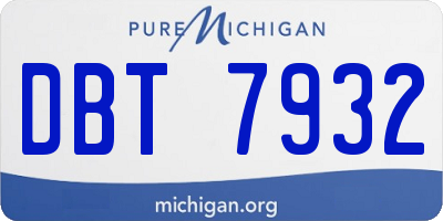 MI license plate DBT7932