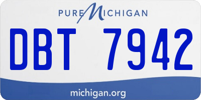MI license plate DBT7942