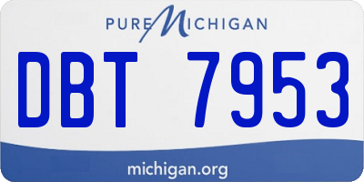 MI license plate DBT7953