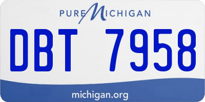 MI license plate DBT7958