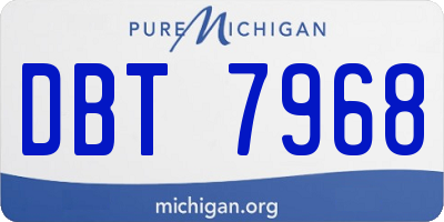 MI license plate DBT7968