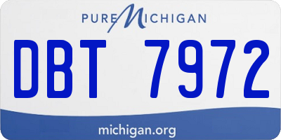 MI license plate DBT7972