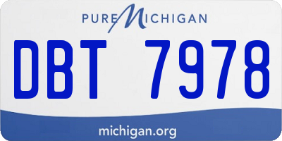 MI license plate DBT7978