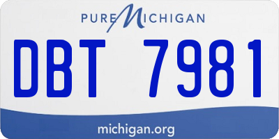 MI license plate DBT7981