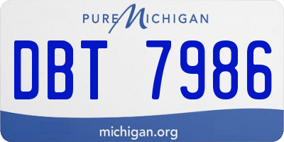 MI license plate DBT7986