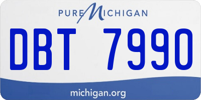 MI license plate DBT7990