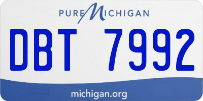 MI license plate DBT7992