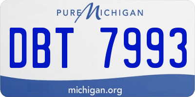 MI license plate DBT7993