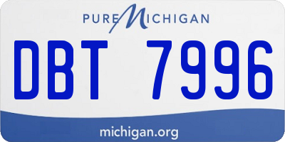 MI license plate DBT7996