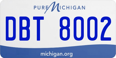 MI license plate DBT8002
