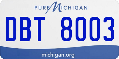 MI license plate DBT8003