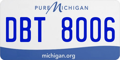 MI license plate DBT8006