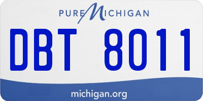 MI license plate DBT8011