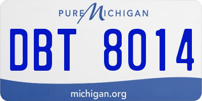 MI license plate DBT8014