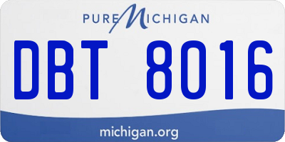 MI license plate DBT8016
