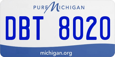 MI license plate DBT8020