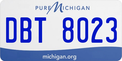 MI license plate DBT8023