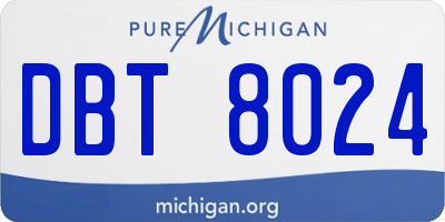 MI license plate DBT8024
