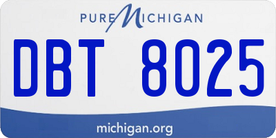 MI license plate DBT8025