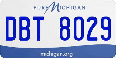 MI license plate DBT8029