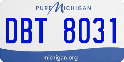 MI license plate DBT8031