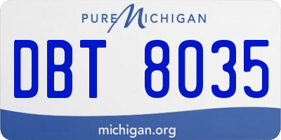 MI license plate DBT8035