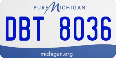 MI license plate DBT8036