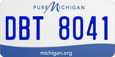 MI license plate DBT8041