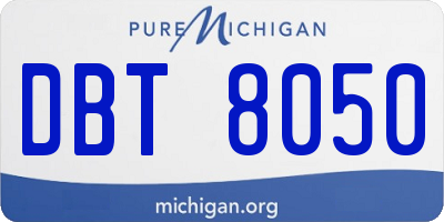 MI license plate DBT8050
