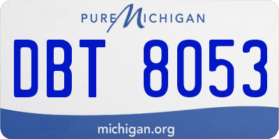 MI license plate DBT8053