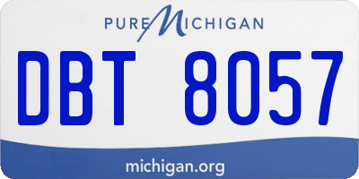 MI license plate DBT8057