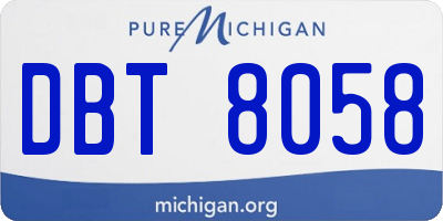 MI license plate DBT8058