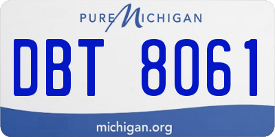 MI license plate DBT8061