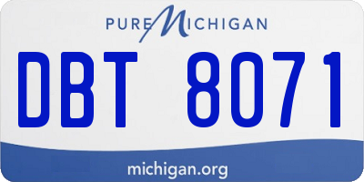 MI license plate DBT8071