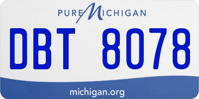 MI license plate DBT8078