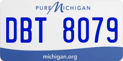 MI license plate DBT8079