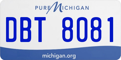 MI license plate DBT8081