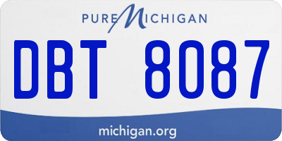 MI license plate DBT8087