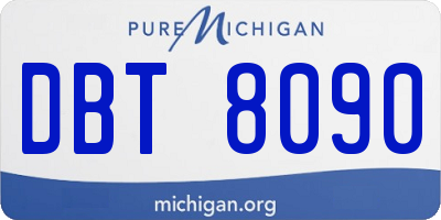 MI license plate DBT8090