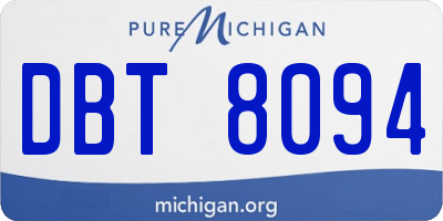 MI license plate DBT8094