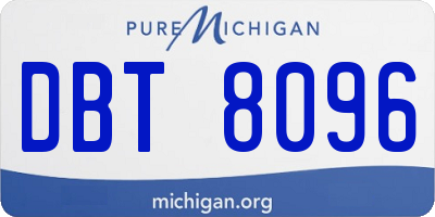MI license plate DBT8096