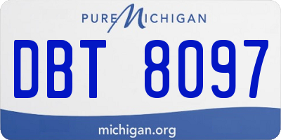 MI license plate DBT8097