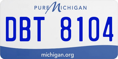 MI license plate DBT8104