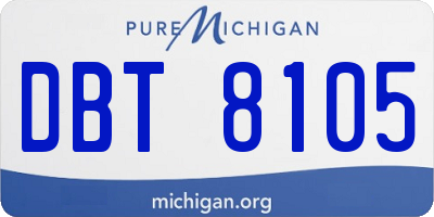 MI license plate DBT8105