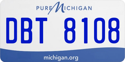 MI license plate DBT8108