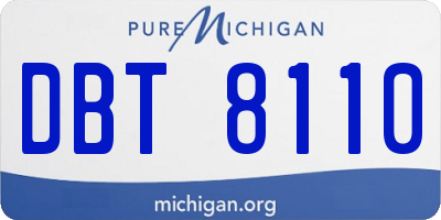 MI license plate DBT8110