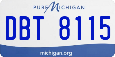 MI license plate DBT8115