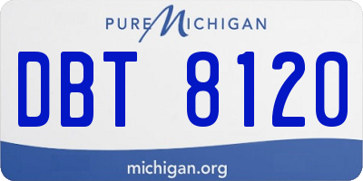 MI license plate DBT8120