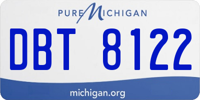 MI license plate DBT8122
