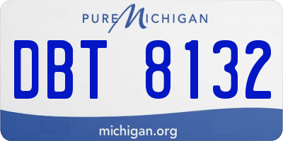 MI license plate DBT8132